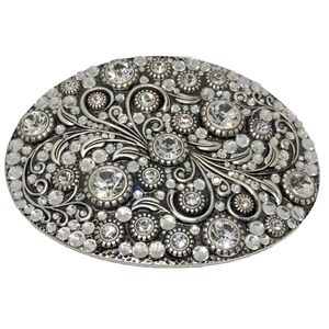 Nocona Swarovski Crystal Western Style Ladies Filigree Rhinestones Belt Buckle